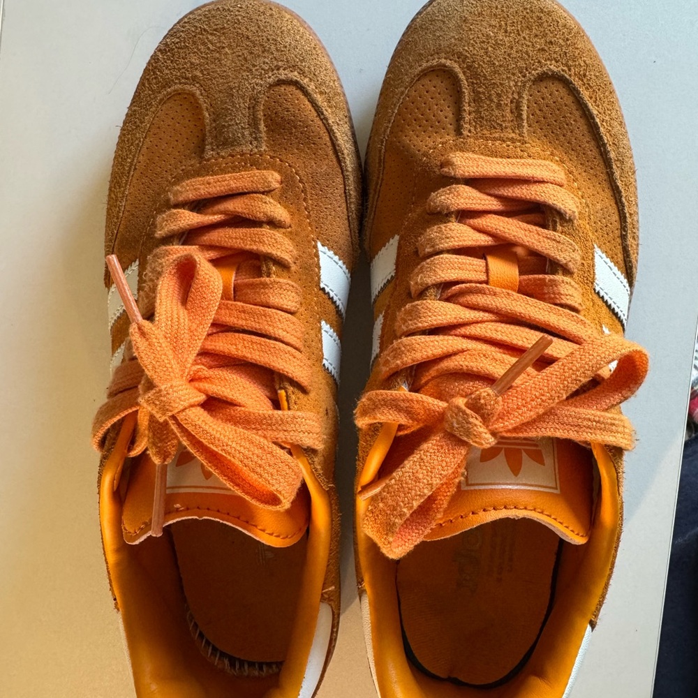 Adidas Sambas Sneakers in Orange and White